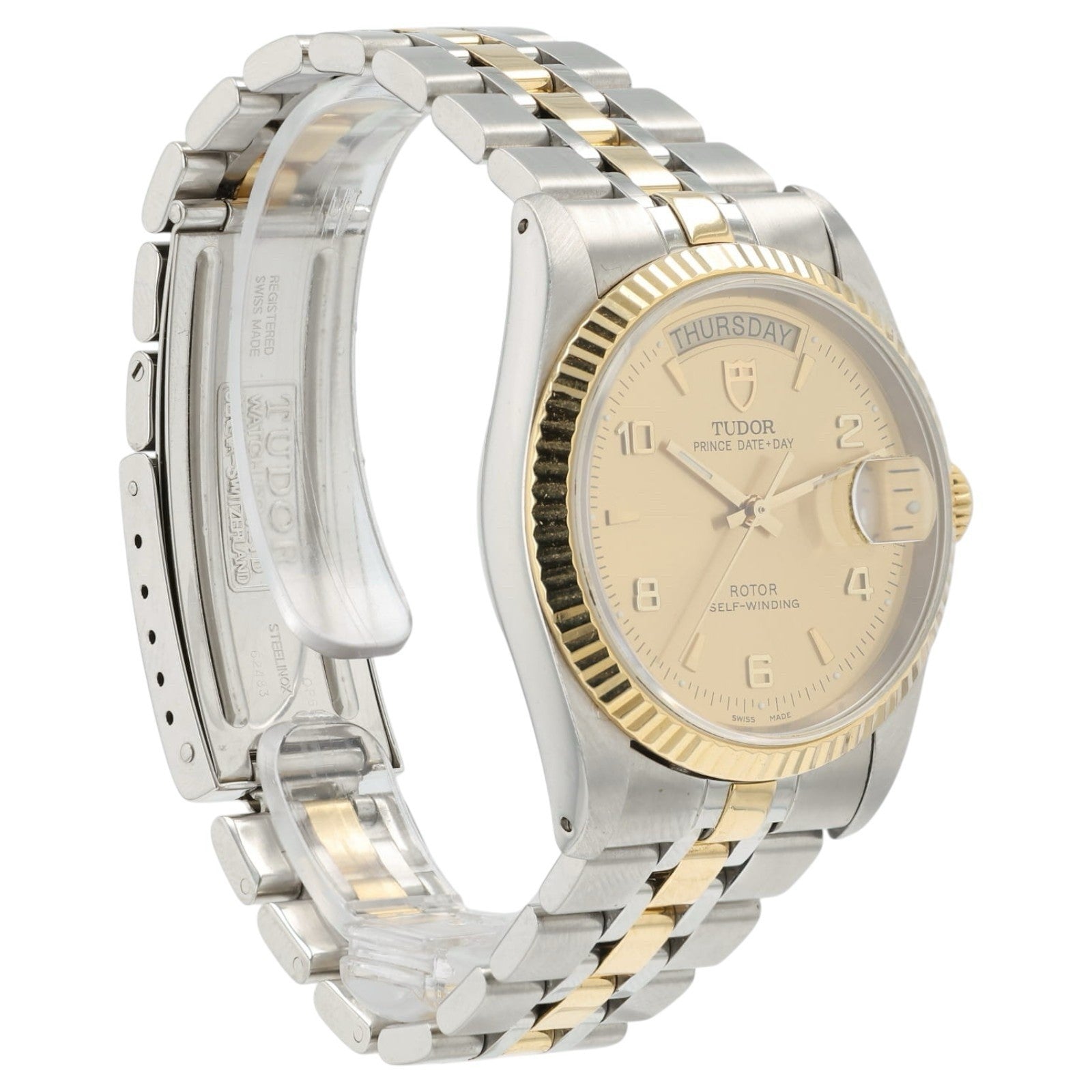 Tudor Prince Oyster Day-Date Champagne Dial Gold & Steel 36mm Automatic 76213