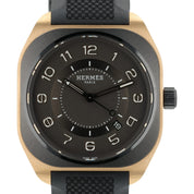 Hermes H08 Gray Dial 18k Rose Gold & Titanium 39mm Automatic Mens Watch H08