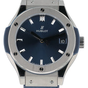 Hublot Classic Fusion Titanium Blue Dial 33mm Quartz Unisex Watch 581.NX.7170.LR