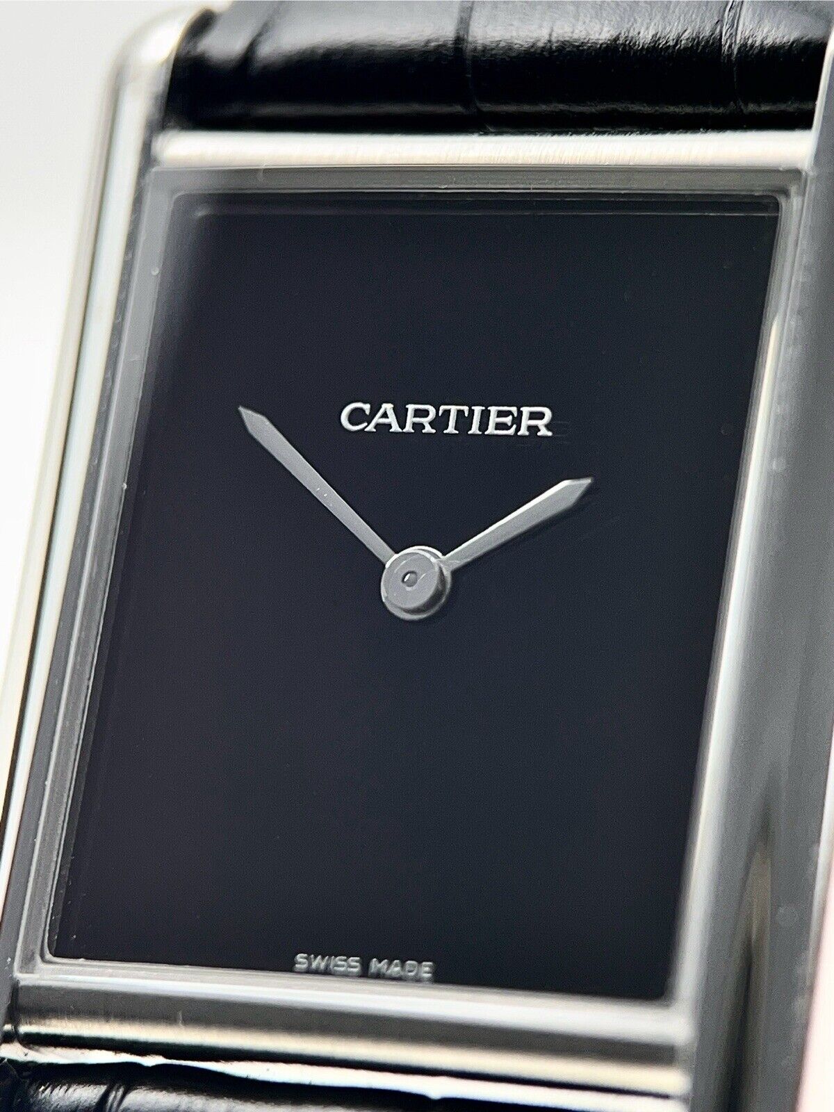 Cartier Tank Must De Cartier Steel Black 33mm Quartz Mens Watch WSTA0072