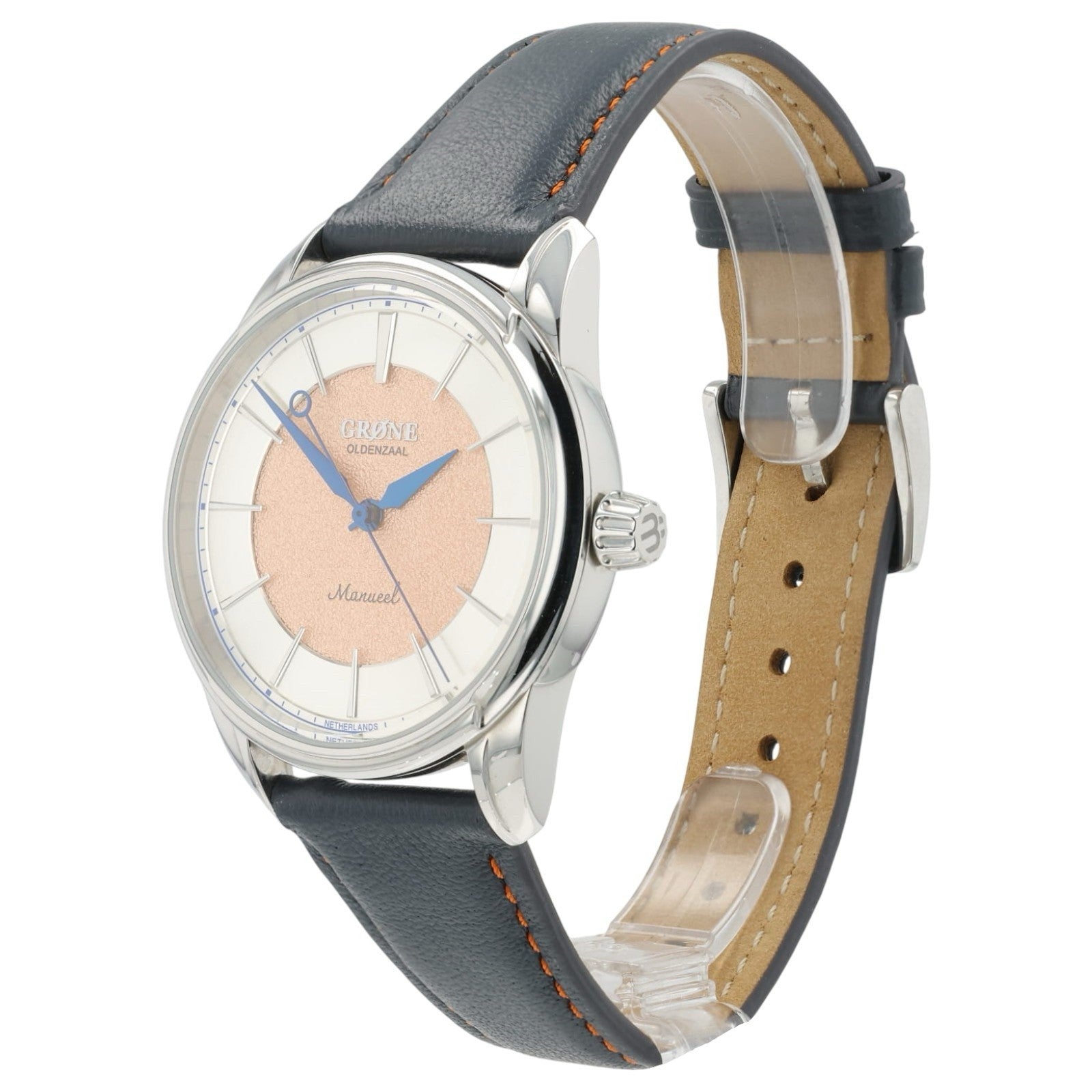 Grone Manueel Salmon Dial Stainless Steel 38mm Manual Wind Men’s Watch