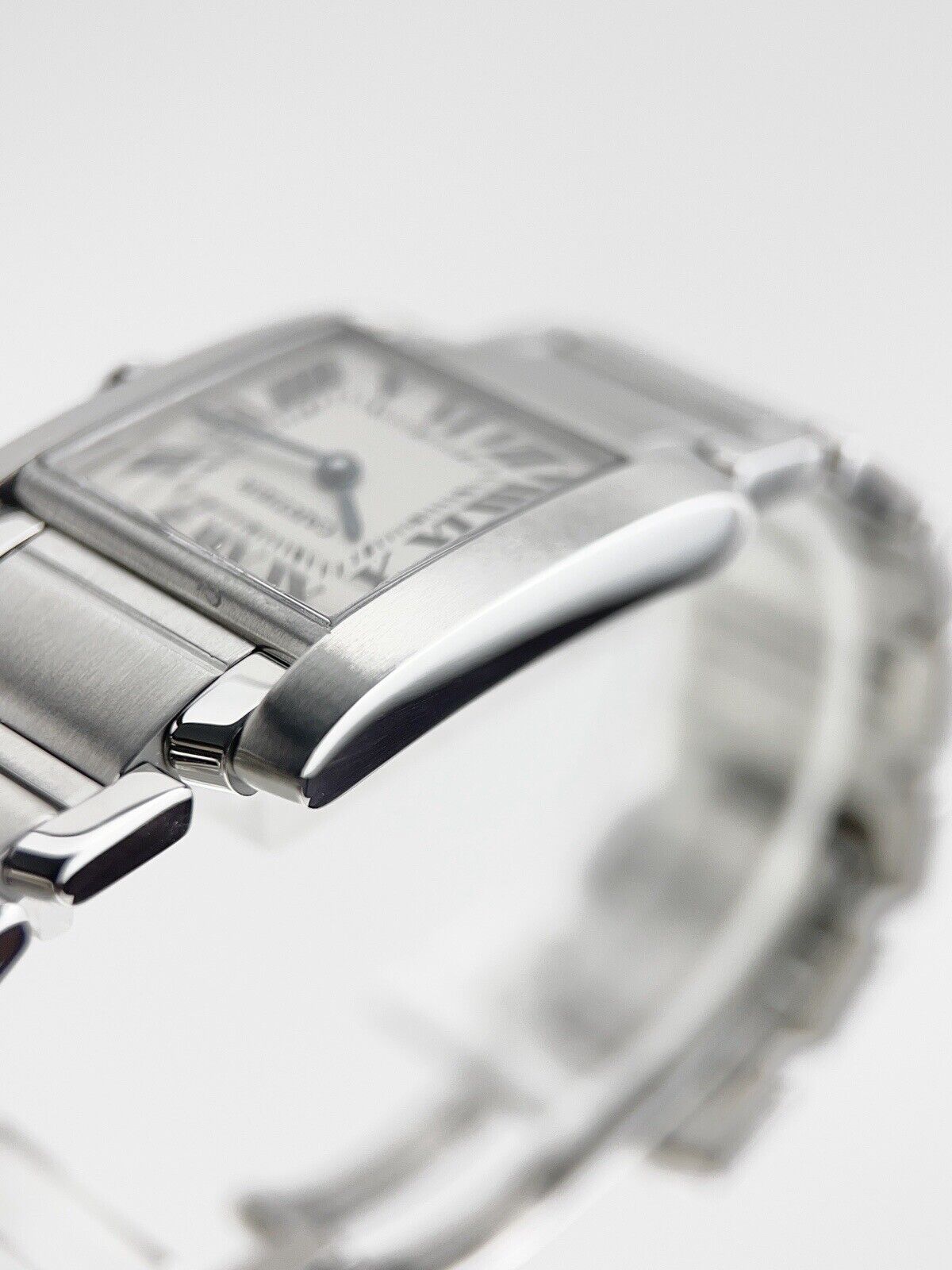 Cartier Tank Francaise Stainless Steel Roman Dial 25mm Quartz Ladies Watch 2465