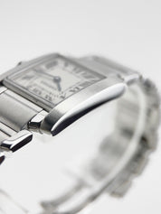 Cartier Tank Francaise Stainless Steel Roman Dial 25mm Quartz Ladies Watch 2465