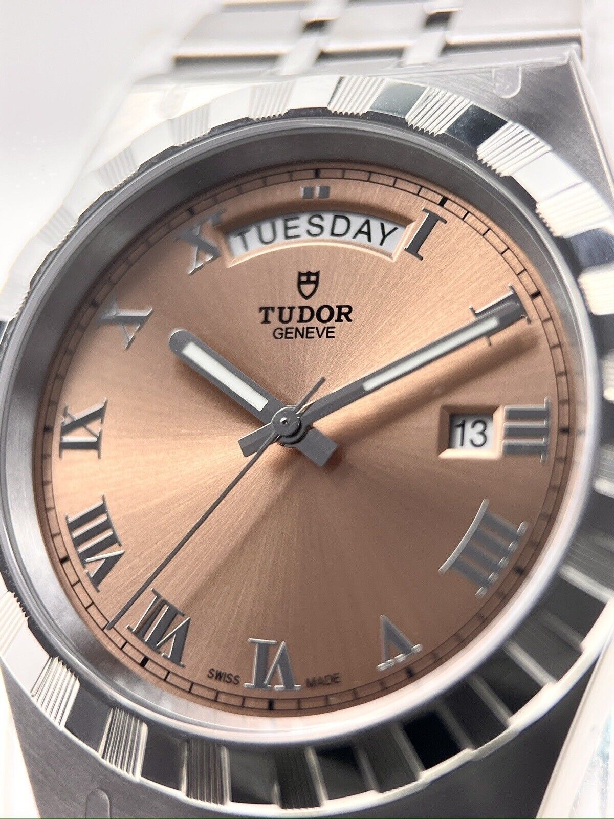 NEW Tudor Royal 28600 Day Date Salmon Dial Automatic Men's Watch w/ Box & Papers