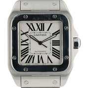 Cartier Santos 100 Stainless Steel Silver Dial 38mm Automatic Mens W20073X8