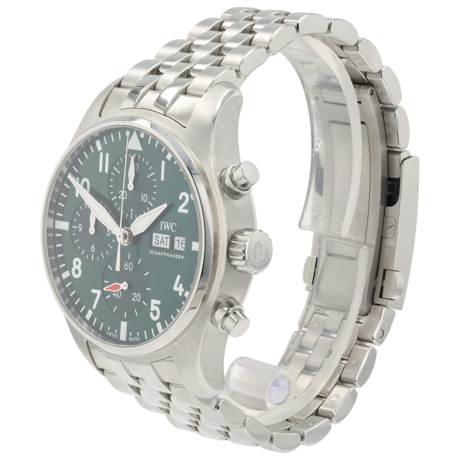 IWC Pilot Chronograph Green Dial Stainless Steel 41mm Automatic Men’s IW388104