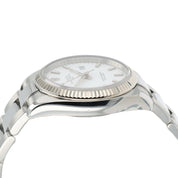 Rolex Oyster Perpetual Date White Dial Steel 34mm Automatic Men’s Watch 115234