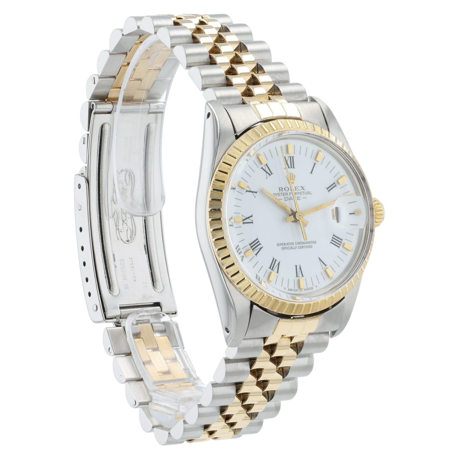 Rolex Date White Dial Gold & Steel 34mm Automatic Movement Men’s Watch 15053