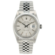 Rolex Datejust Silver Tapestry Dial Stainless Steel 36mm Automatic Men’s 16030