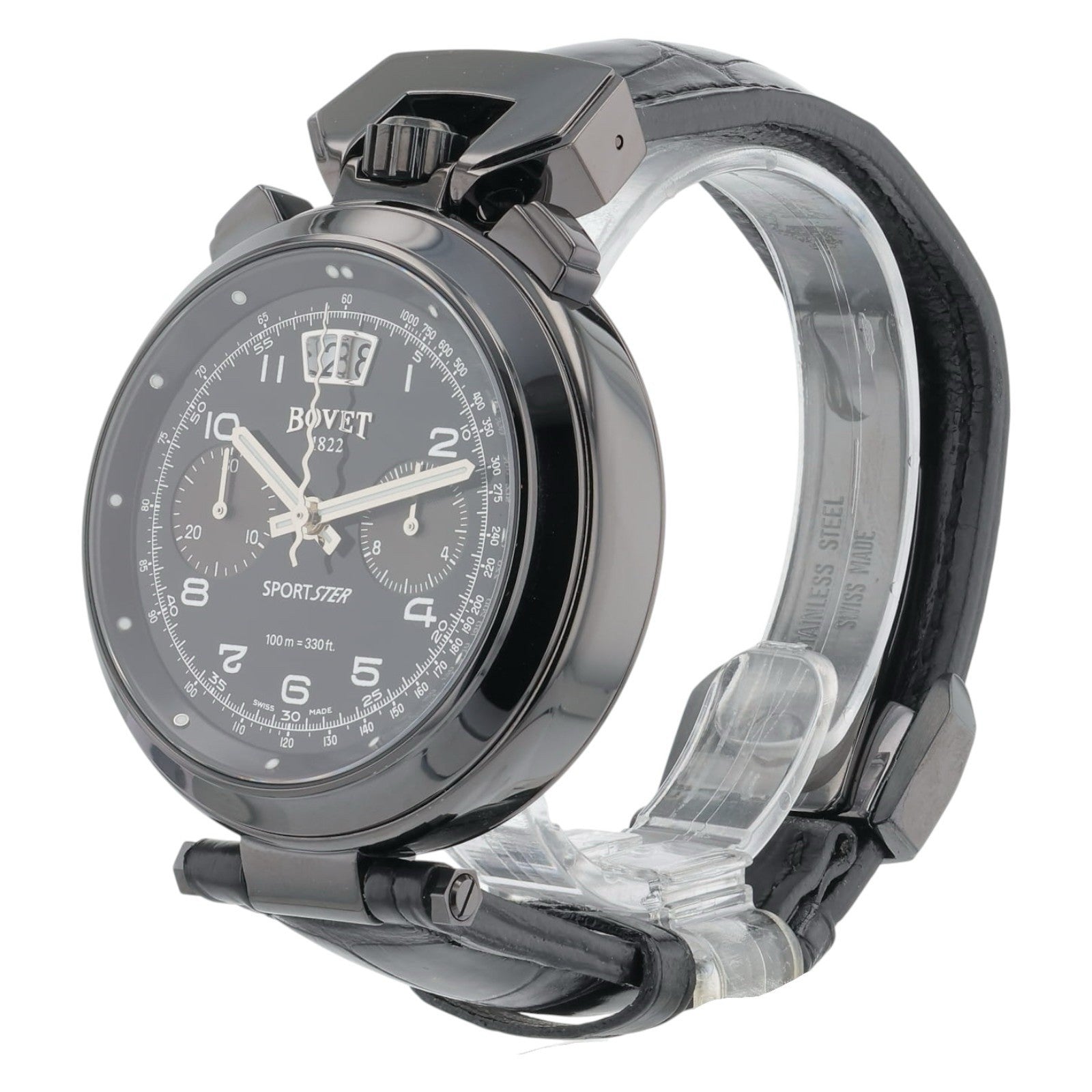 NEW 2025 Bovet Sportster Steel Black Dial 44mm Automatic Men’s Watch SP0306