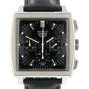 Tag Heuer Monaco Black Dial Stainless Steel 38mm Automatic Mens Watch CS2111