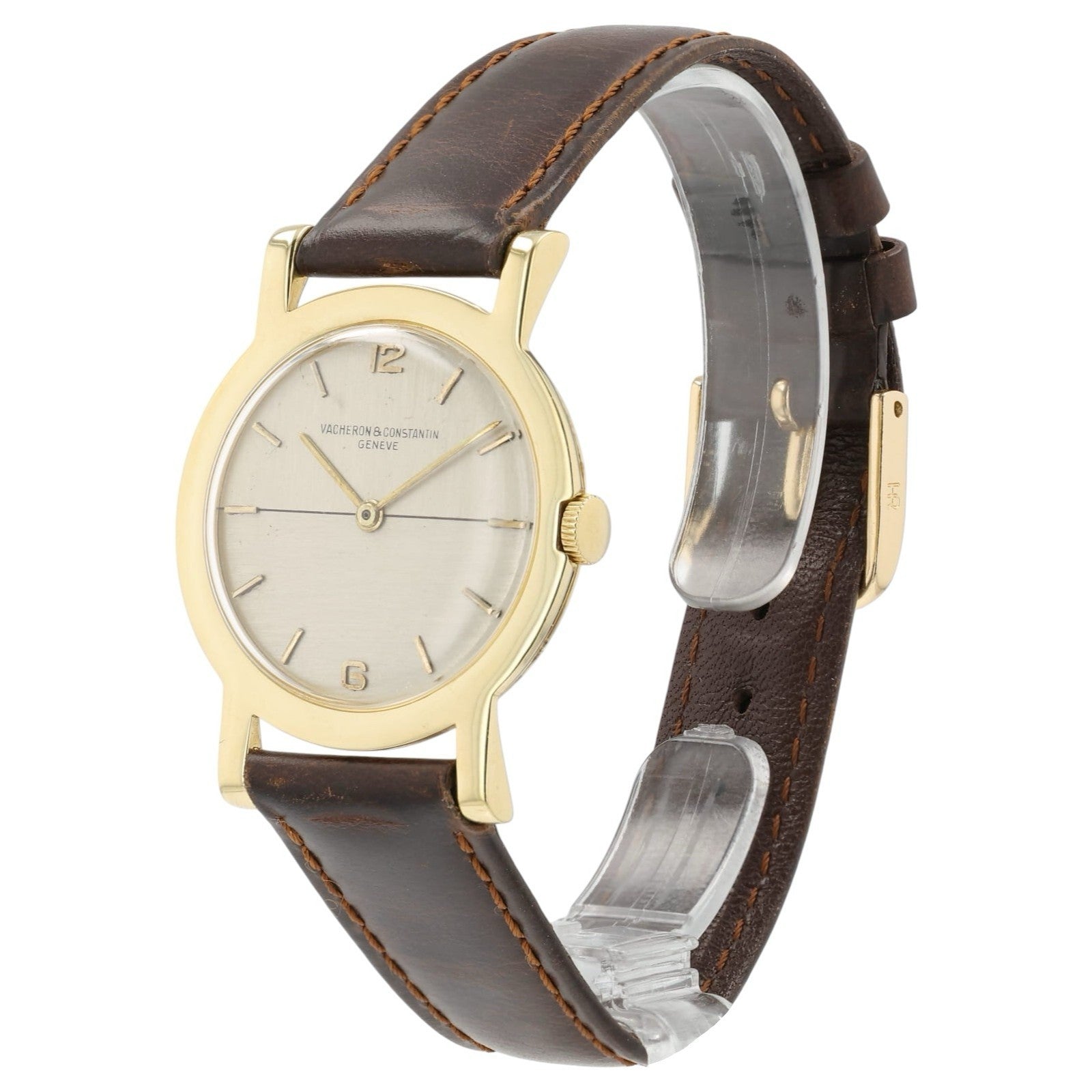 Vacheron Constantin Silver Sector Dial 18k Yellow Gold 32mm Wind Up Watch 4898