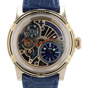 Louis Moinet Tempograph 18k Rose Gold Blue Dial 44mm Automatic Mens 50.550.20