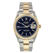 Rolex Oyster Perpetual Gold & Steel Black Dial 34mm Automatic Mens Watch 15223