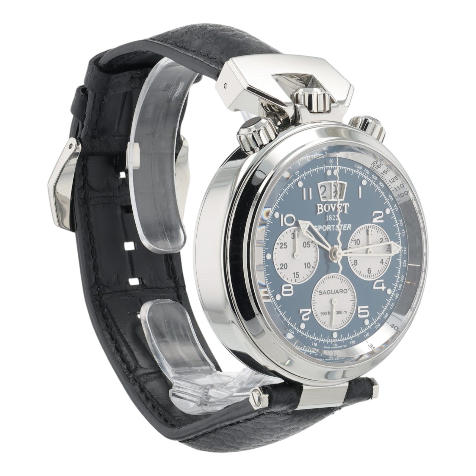 NEW 2025 Bovet Sportster Saguaro Steel Blue Dial 46mm Auto Men's Watch SP0477