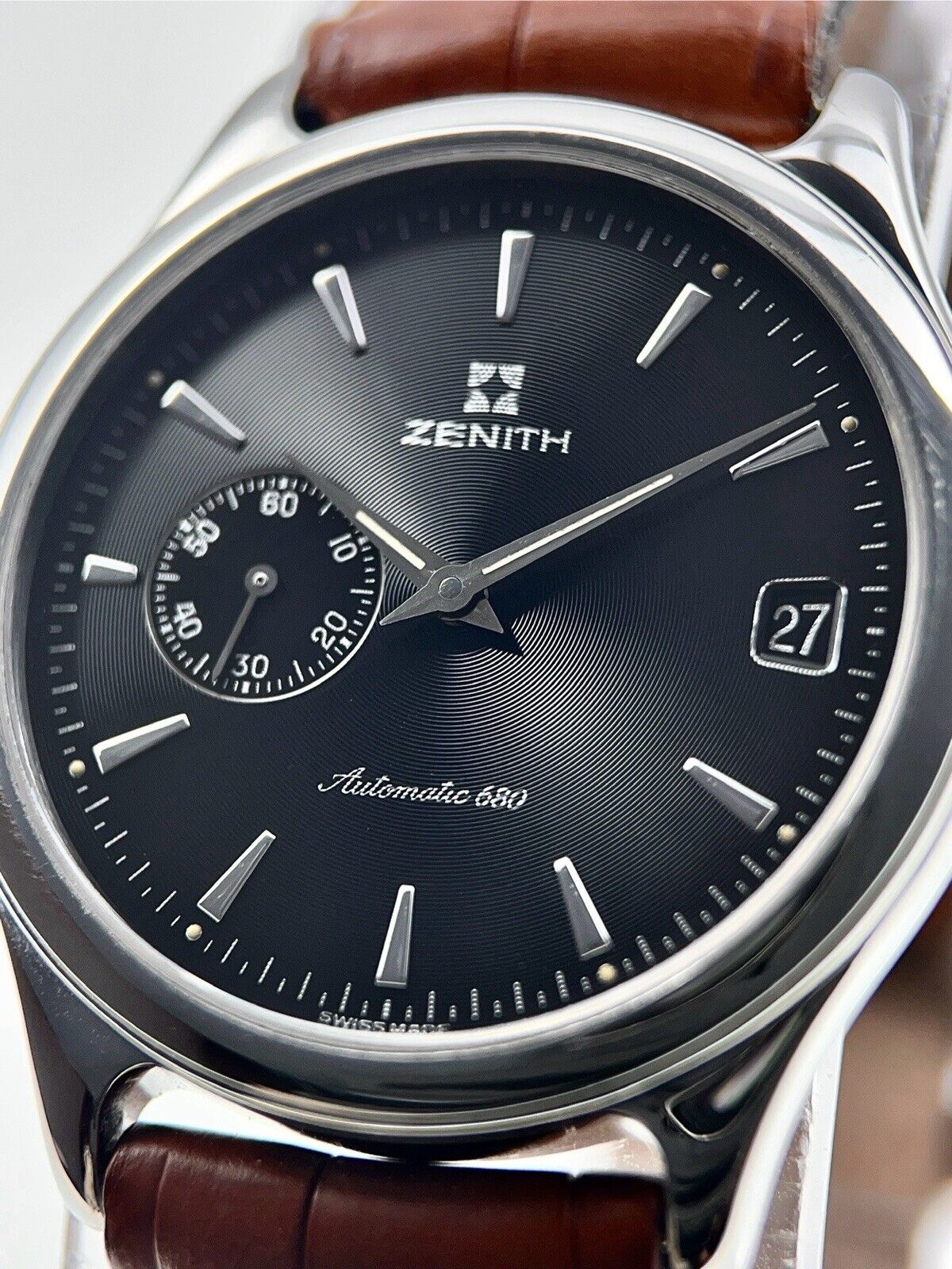 Zenith Elite Stainless Steel Black 36mm Automatic Men's Watch 90