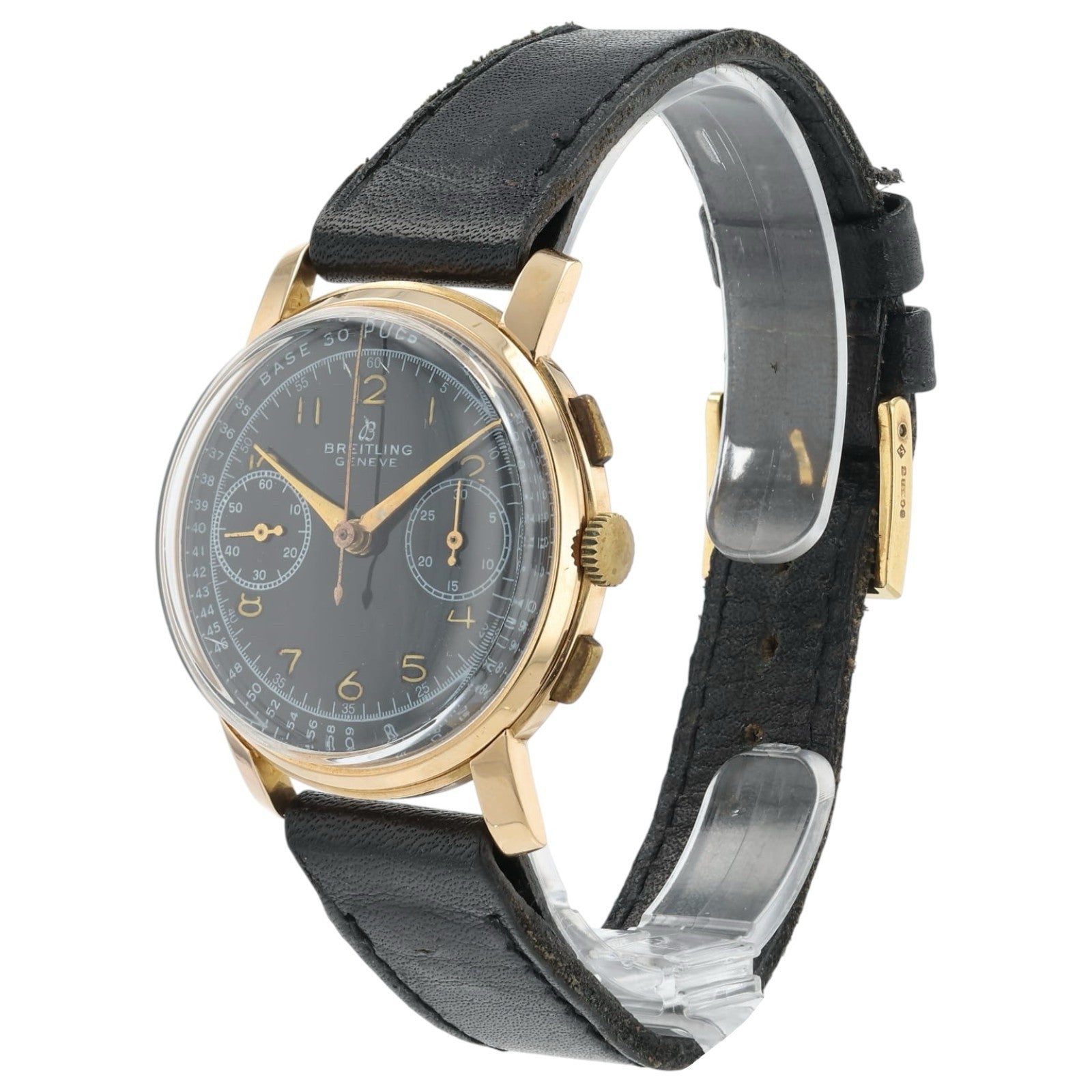 Breitling Premier Vintage Black Dial 18k Rose Gold 37mm Manual Wind Men’s 20014