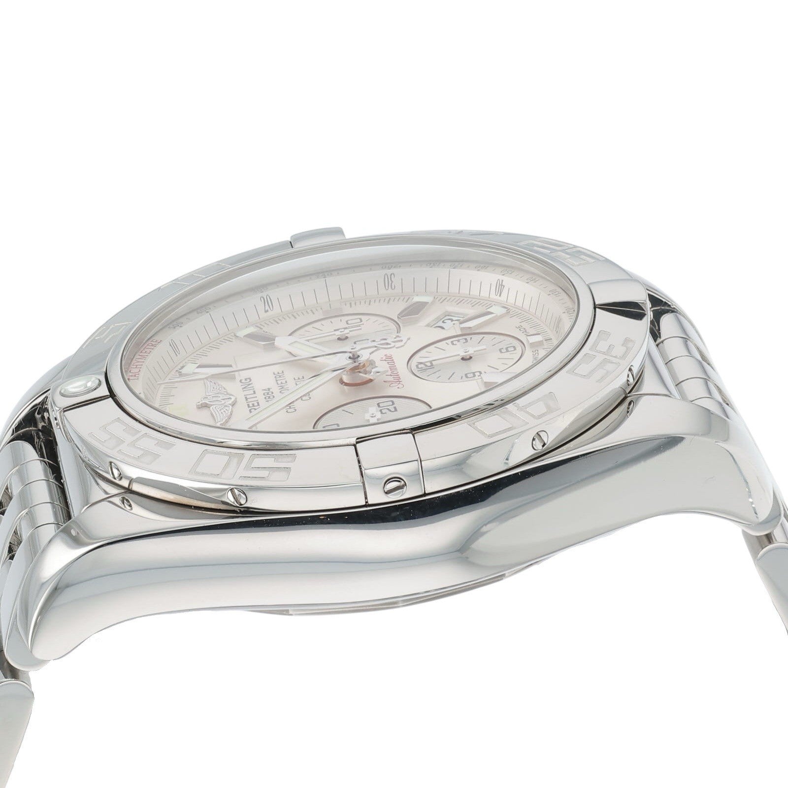 Breitling Chronomat Stainless Steel Silver Dial 44mm Automatic Mens Watch AB0110