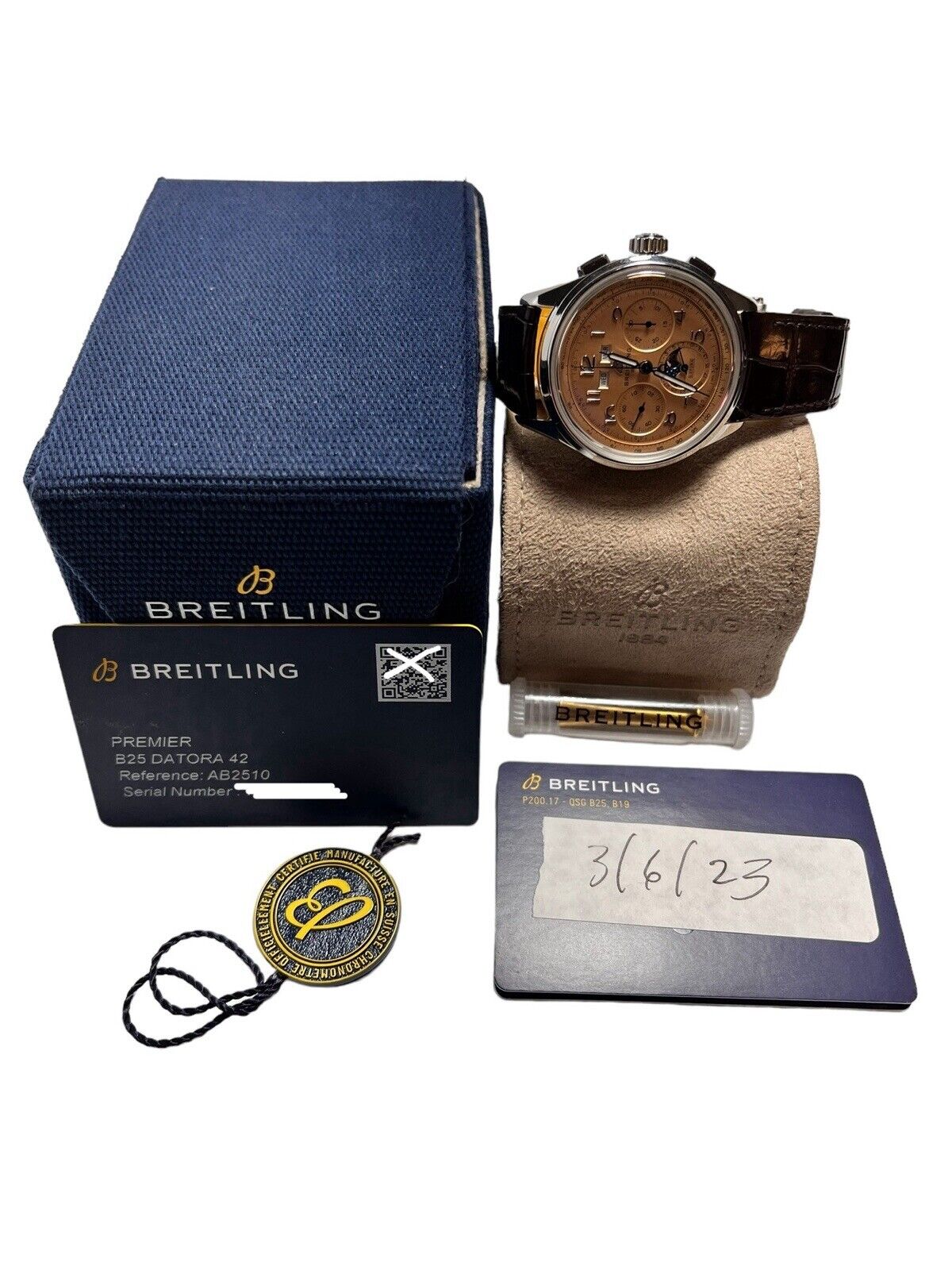 Breitling Premier B25 Datora Steel 42mm Automatic Men’s Watch AB2510