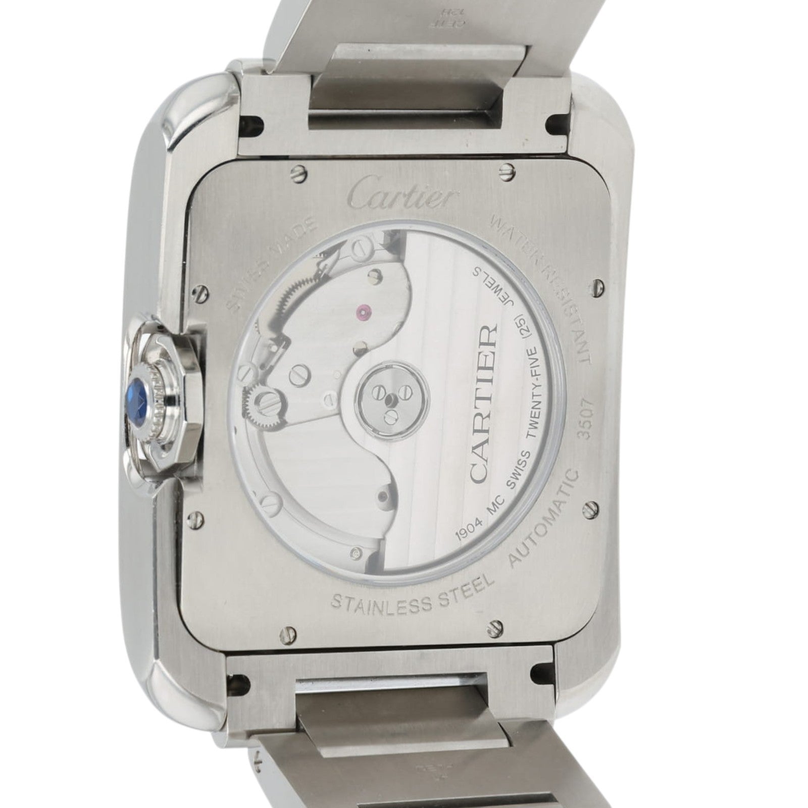Cartier Tank Anglaise Silver Color Dial Steel 47x36mm Automatic Mens W5310008