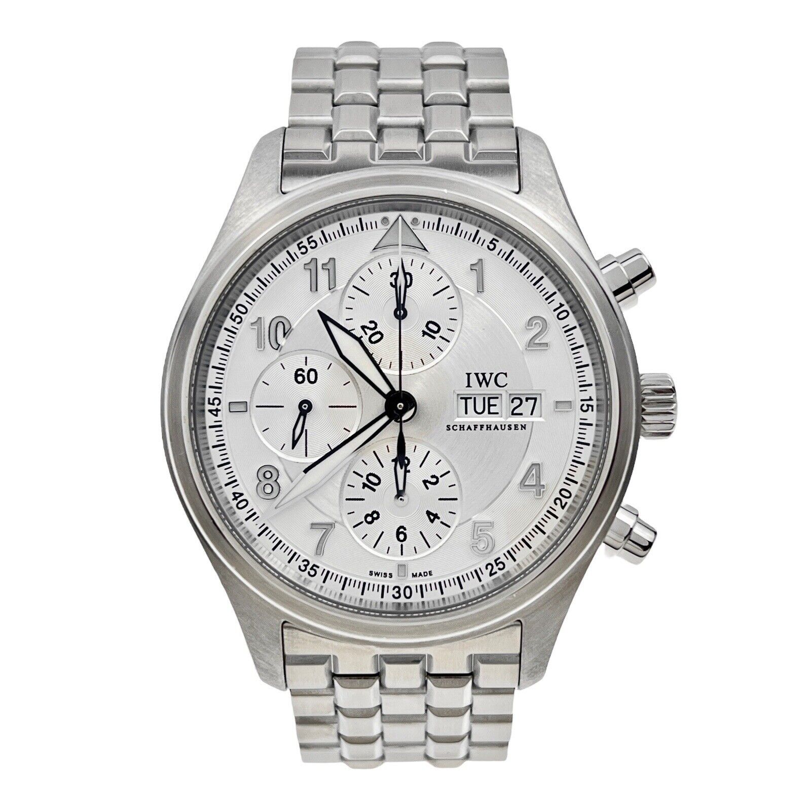 IWC Spitfire Chronograph Automatic Movement 42mm Silver Dial IW371705 W/Box