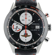 Tag Heuer Carrera Calibre Steel Black Dial 41mm Automatic Mens Watch CV201AS