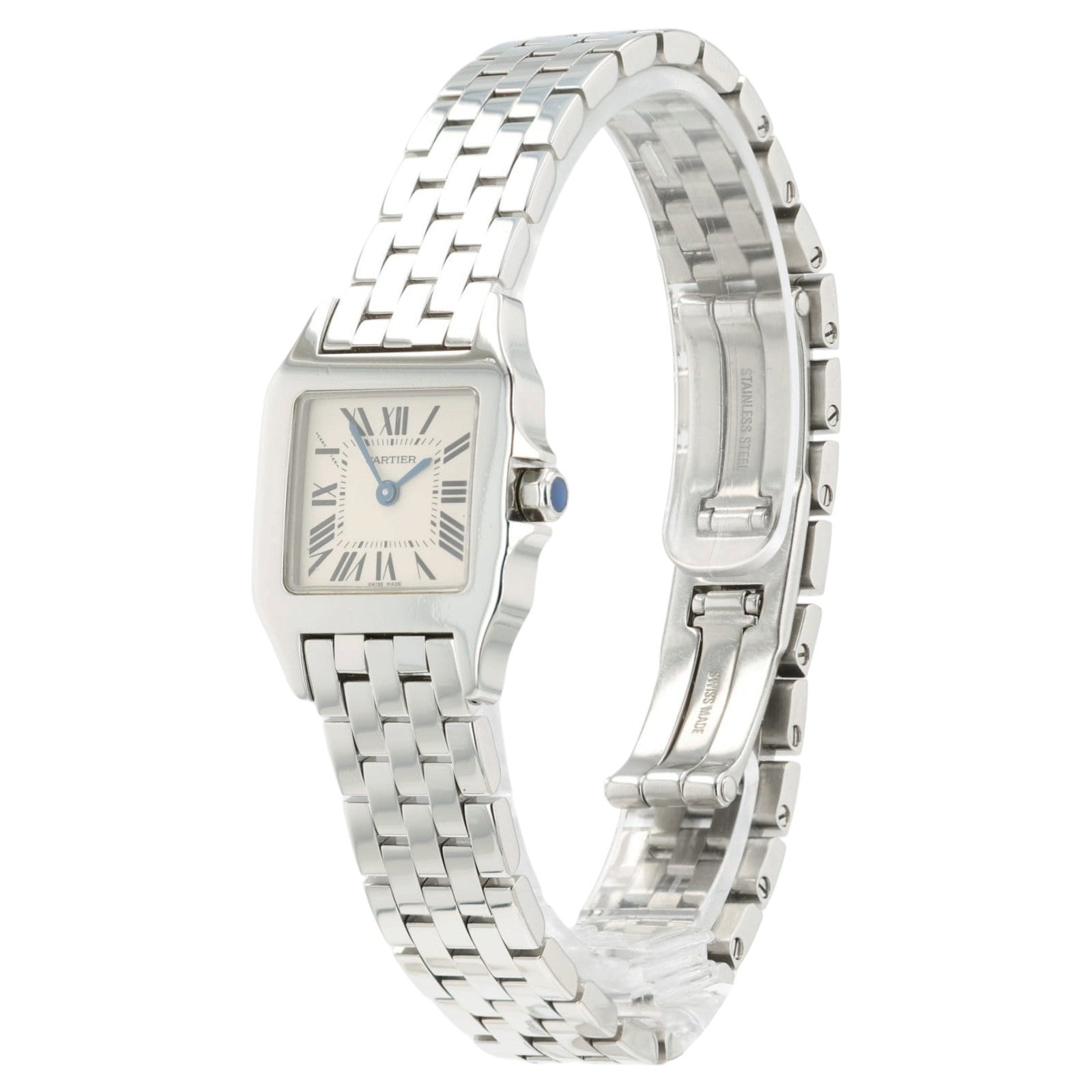 Cartier Santos Demoiselle Silver Dial Small Steel 21mm Quartz Womens WSPN0019