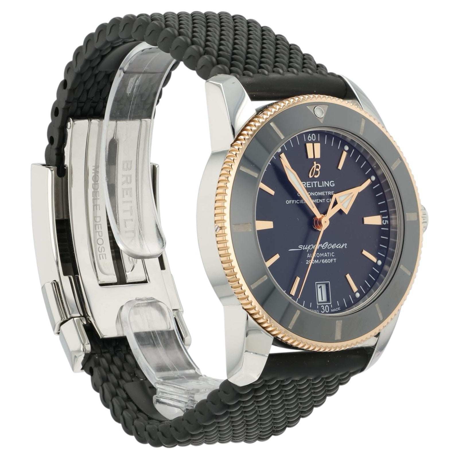 Breitling SuperOcean Heritage II Black Dial Steel & Rose Gold 42mm Mens UB2010