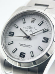 Rolex Air King Stainless Steel White Dial 34mm Automatic Mens Watch 114210