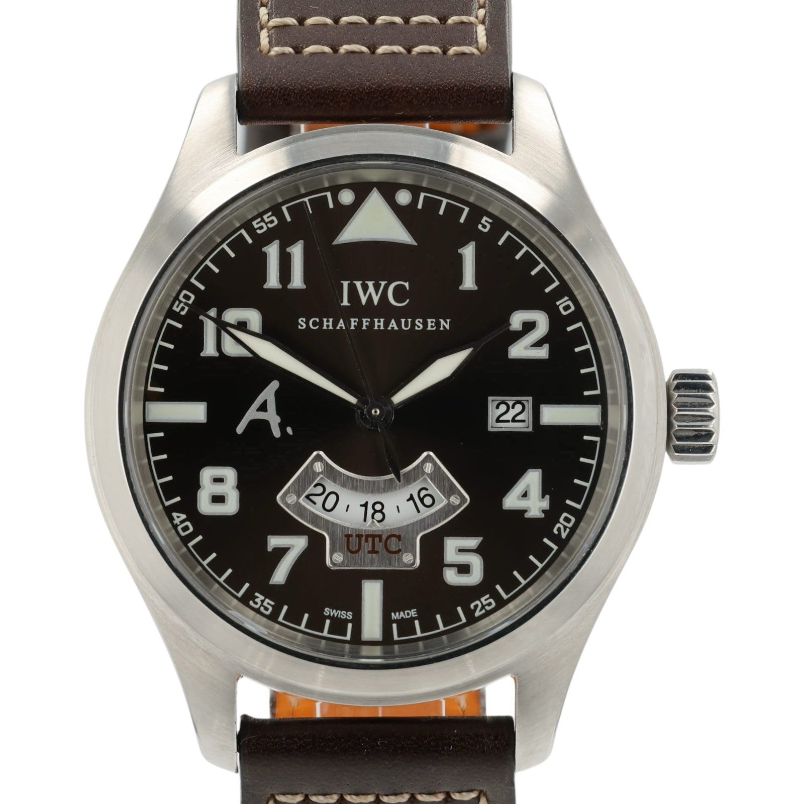 IWC Pilot UTC Brown Dial Stainless Steel 44mm Automatic Men’s Watch IW326104