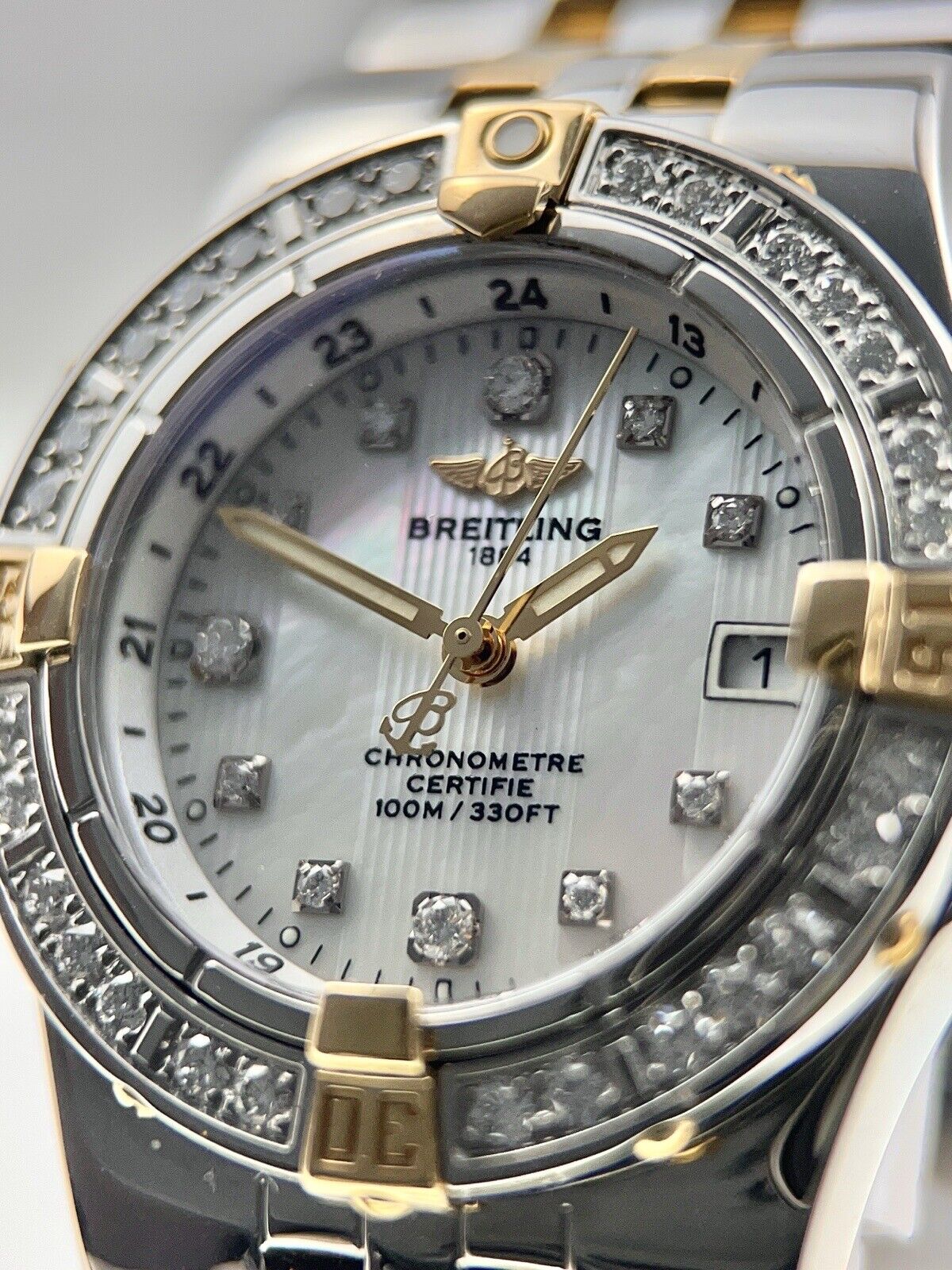 Breitling Starliner Factory Diamonds Steel & Gold 30mm Quartz Watch B71340