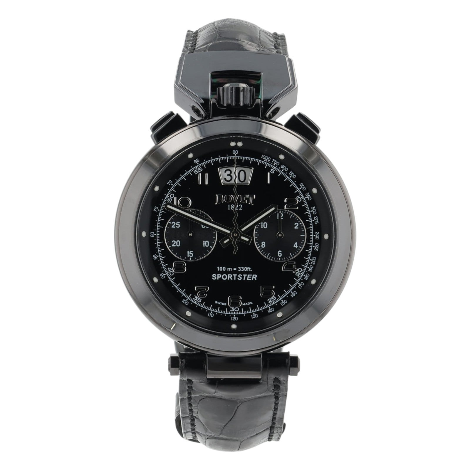 NEW 2025 Bovet Sportster Stainless Steel Black Dial 44mm Automatic Mens SP0306