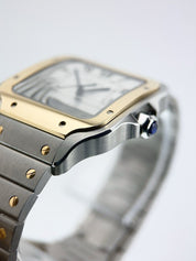 Cartier Santos Gold & Steel Silver Color Dial 40mm Automatic Mens Watch W2SA0009