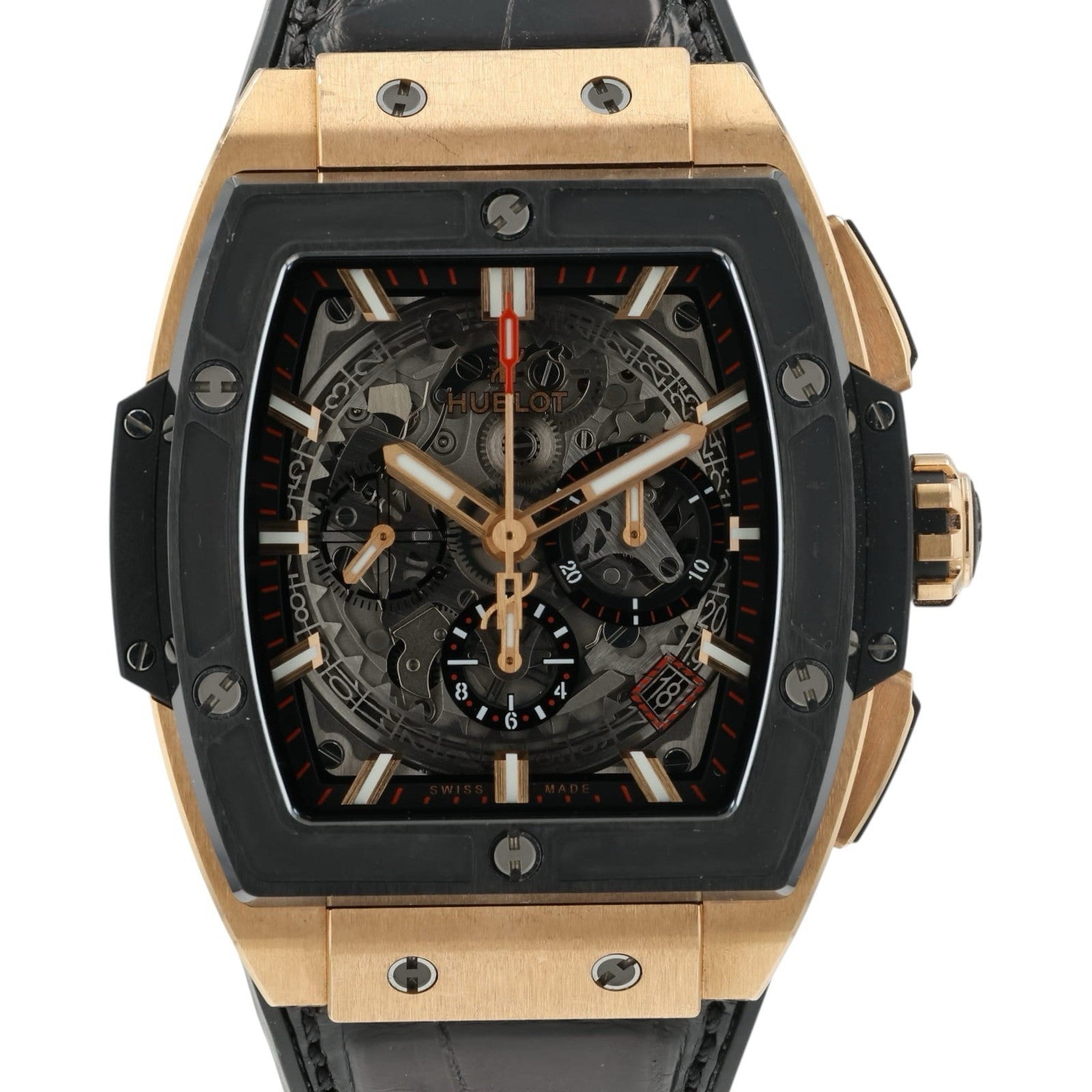 Hublot Big Bang Skeleton Dial 18k Rose Gold 42mm Automatic Mens 641.OM.0183.LR