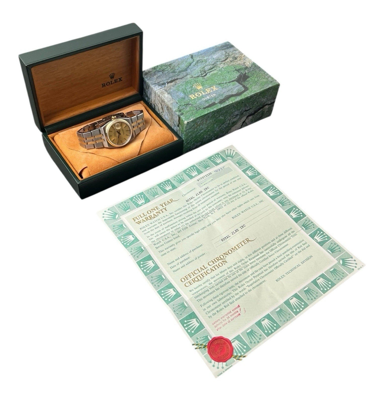 Rolex Datejust Oysterquartz Gold & Steel 36mm Gold Dial Quartz Men’s Watch 17013