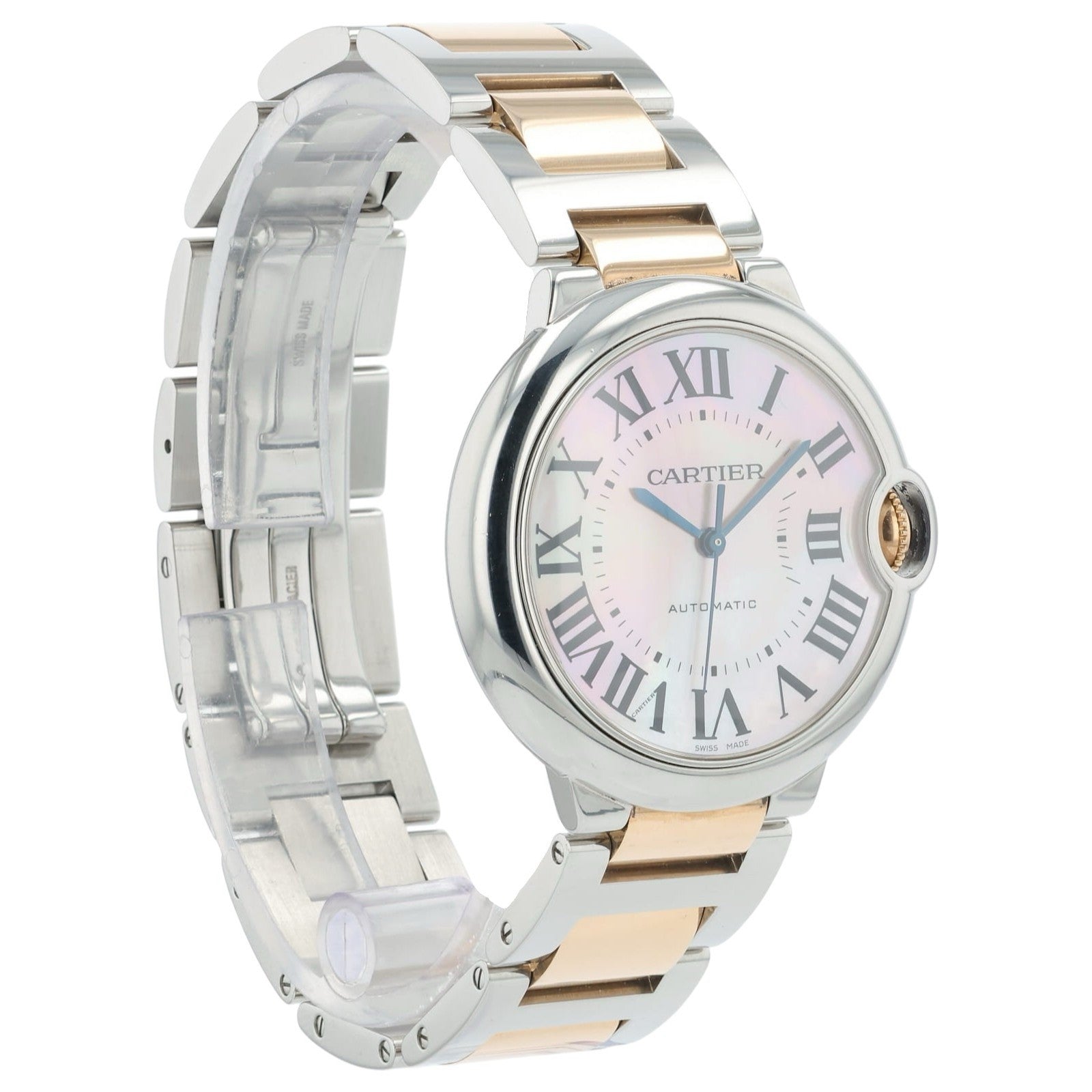 Cartier Ballon Bleu Pink MOP Dial Gold & Steel 36mm Automatic Unisex Watch