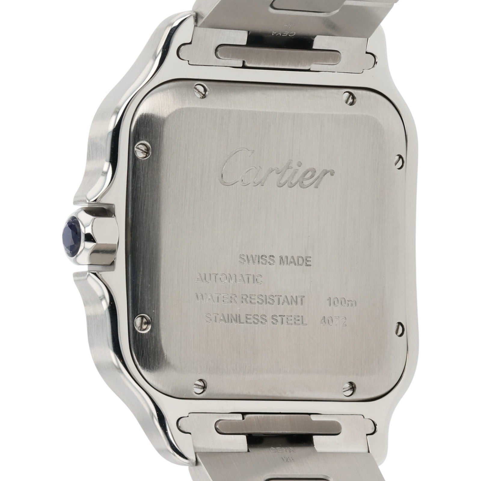 Cartier Santos Large Steel Silver Dial 39x47mm Automatic Mens Watch WSSA0018