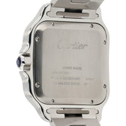 Cartier Santos Large Steel Silver Dial 39x47mm Automatic Mens Watch WSSA0018