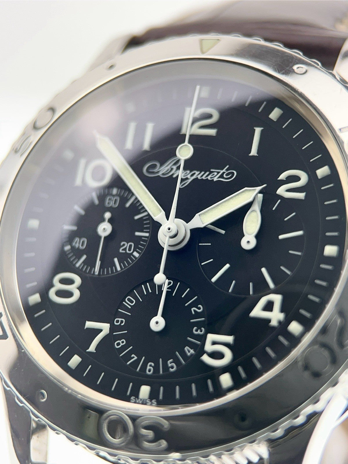 Breguet Type Stainless Steel Black Dial 3800