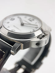 Panerai Luminor Stainless Steel White Dial 44mm Wind Up Men’s Watch PAM00114