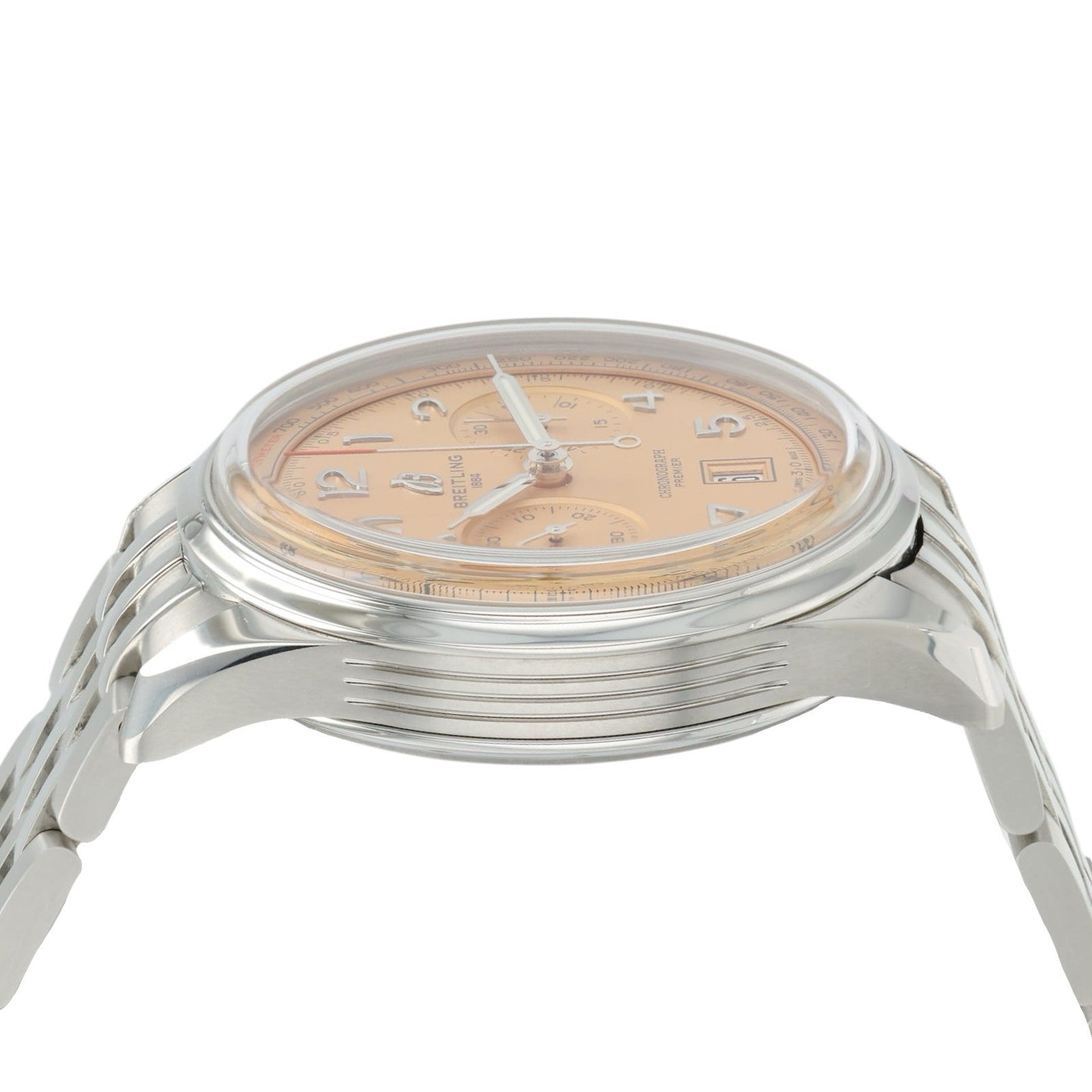 Breitling Premier Salmon Dial Stainless Steel 42mm Automatic Men’s Watch AB0145