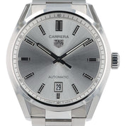 Tag Heuer Carrera Silver Dial Stainless Steel 39mm Automatic Mens Watch WBN2111