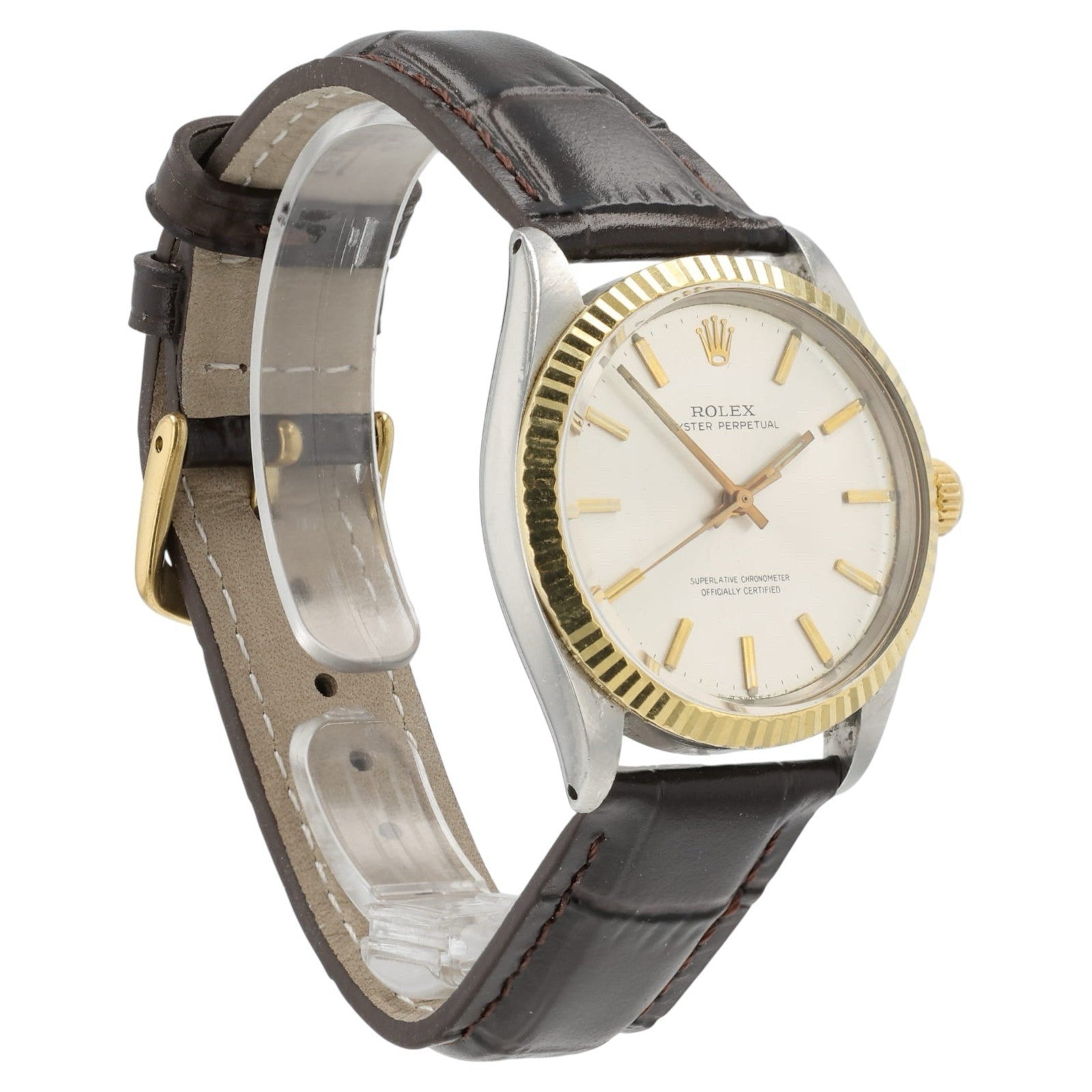 Rolex Oyster Perpetual Silver Dial Steel and Gold 34mm Auto Men’s Watch 1003