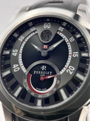 Perrelet Power Reserve 43mm Automatic Black Dial Titanium Casing Watch A5004 B&P