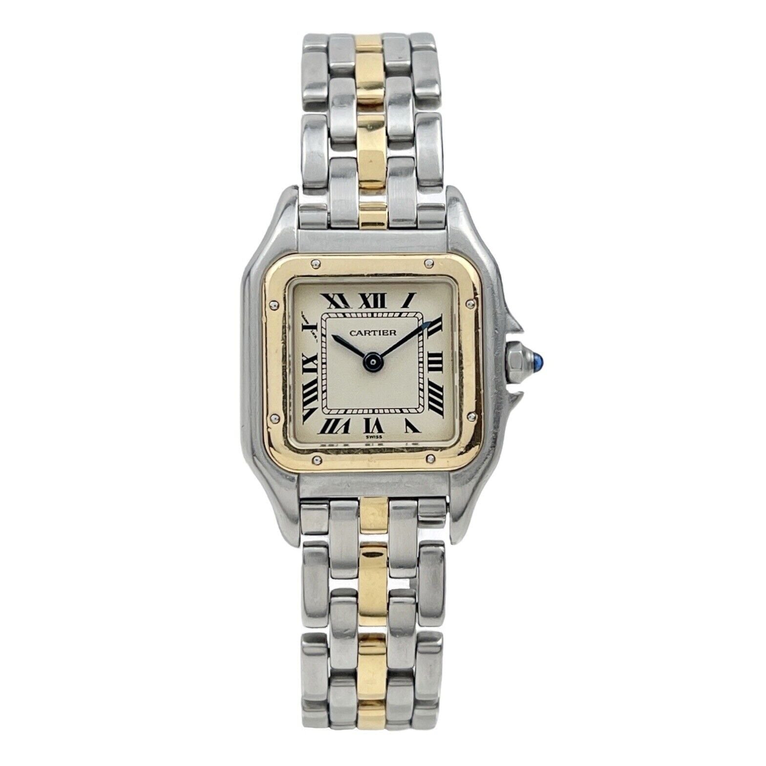 Cartier Panthere Single Row Quartz 22mm 18k Gold And Steel Ref-1057917