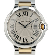 Cartier Ballon Bleu Silver Dial Gold & Steel 36mm Quartz Unisex Watch W69008Z3