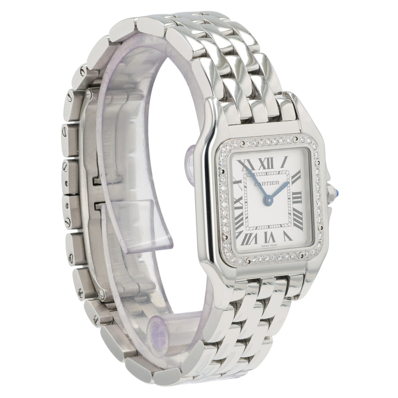 Cartier Panthere Silver Dial Stainess Steel 27mm Quartz Womens Watch W4PN0008