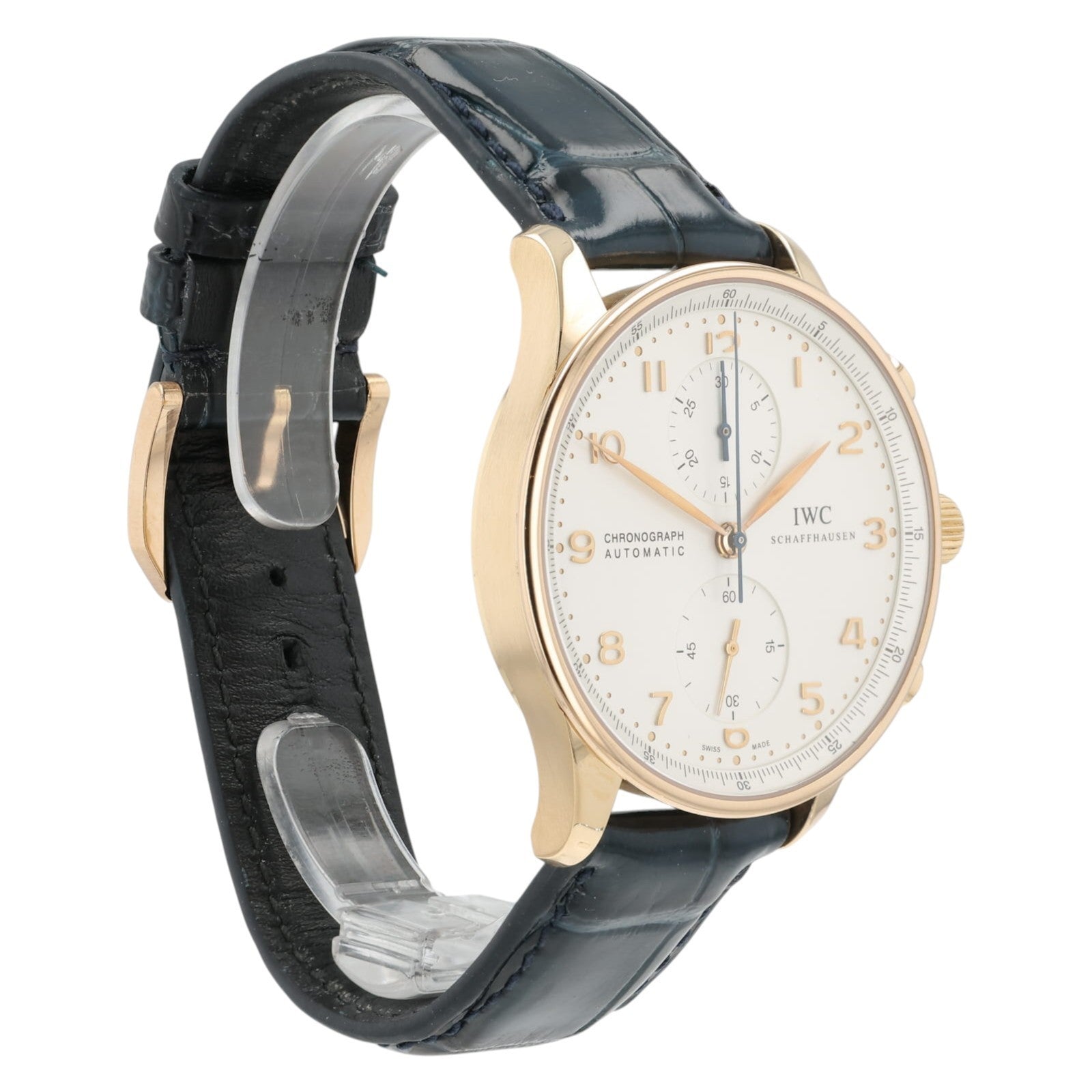 IWC Portuguieser Chrono White Dial 18k Rose Gold 40.9mm Automatic Mens IW371480