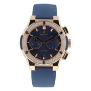 Hublot Classic Fusion 18k Rose Gold Blue Dial 45mm Automatic Mens 520.OX.7180.OX