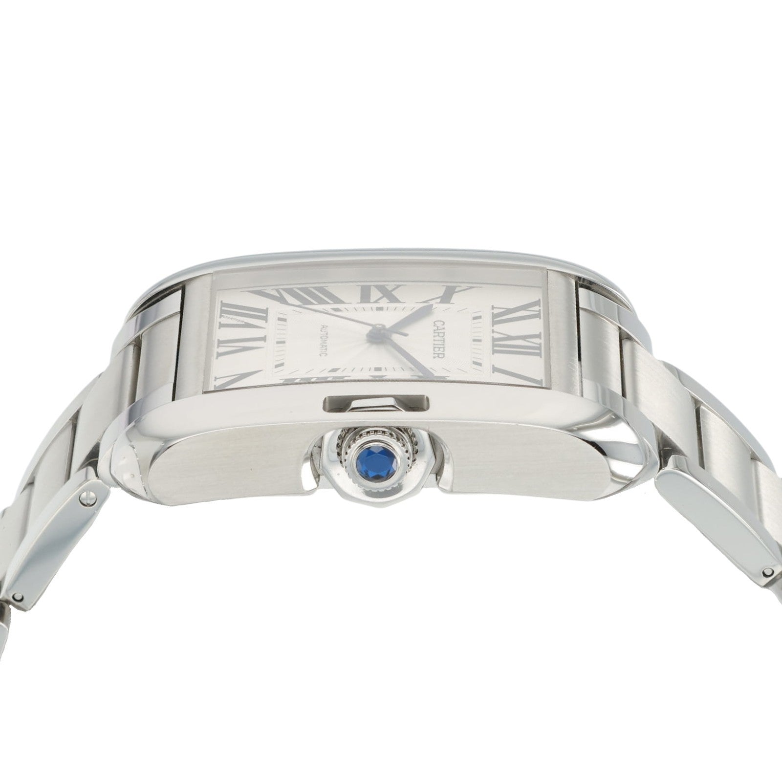 Cartier Tank Anglaise Silver Color Dial Steel 47x36mm Automatic Mens W5310008